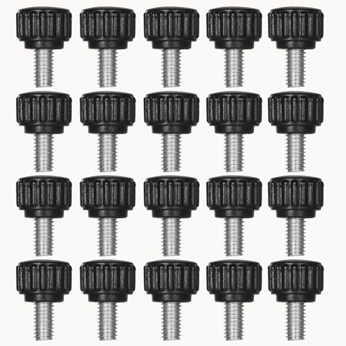 100 Pcs M6 x 10 mm Threaded Knurled Thumbscrew, Monitor Screws Vesa Mount Screws Carbon Steel Clamping Knobs Grip Thumb Screw Mounting Thumb Screw(100pcs) 100.0
