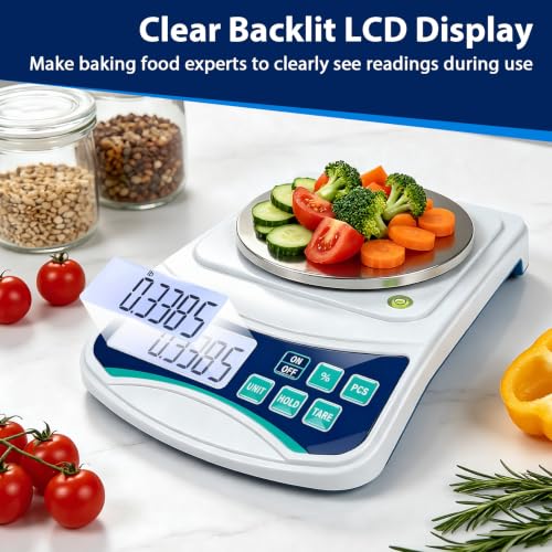 Kitchen Scale 0.01g High Precision, 2.2lb/1kg Lab Baking Scale 1000g 0.01g