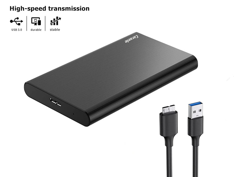 500GB Ultra Slim Portable External Hard Drive USB3.0 HDD Storage Compatible for PC, Desktop, Laptop, MacBook, Chromebook, Xbox One, Xbox 360, PS4 (Black) Black 500GB