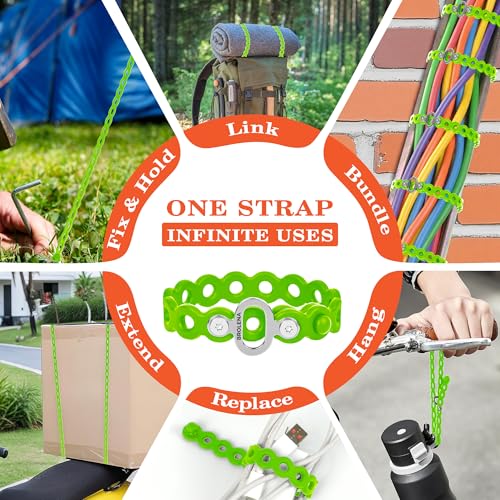 Modular Straps(18.5"), Flexible Multi-Tool, Organize, Bundle Pure Green