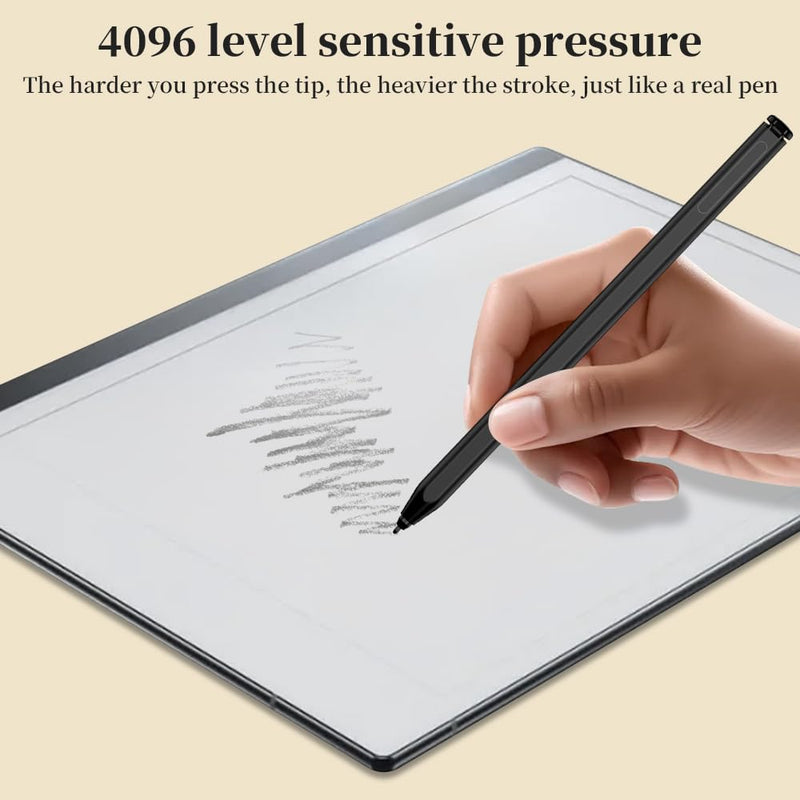 Stylus for Remarkable 2/1 Pen,EMR Pen with Flip Eraser,4096 Pressure Levels & Tilt Support,Palm Rejection,Magnetic Attraction, No Charging Needed, Includes 9 Extra Nibs (Black) Black