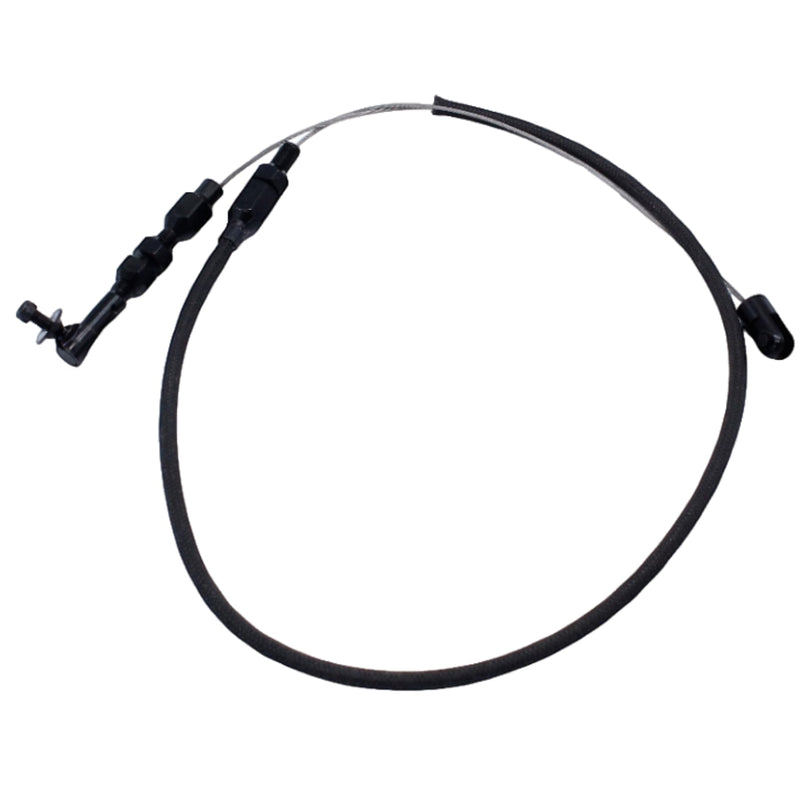 24" Universal Adjustable Throttle Cable Assembly - Black Braided Stainless Steel Housing 24" Universal-Black Stainless Steel