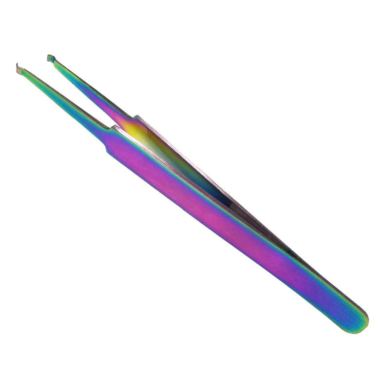 Lock Pin Tumbler Tweezers with Pin Groove Color Stainless Steel Reverse Action Tweezers for Lock Picking Pinning & Rekeying Tool Lock Pinning Cross Locking Tweezers(2Pcs) 2 Pcs Polychrome