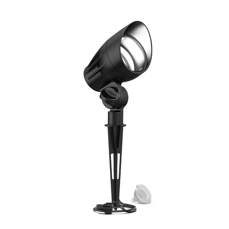 GOODSMANN Low Voltage Spot Light Landscape Lighting 5W LED 6500K for Outdoor Lighting with Metal Spike and Connector Garden, Pathway, and Driveway 9121-16102-01A 1 Pack 6500K
