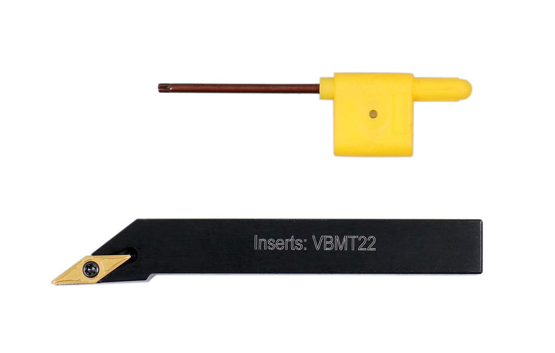 Accusize Indexable Tool Holder, 1/2", 2373-5006 | SVJB R-08-2A Right Hand Turning Tool Holder, 1/2" Shank, 4" OAL, Carbide VBMT22 Insert, -3° 1/2", Right Hand