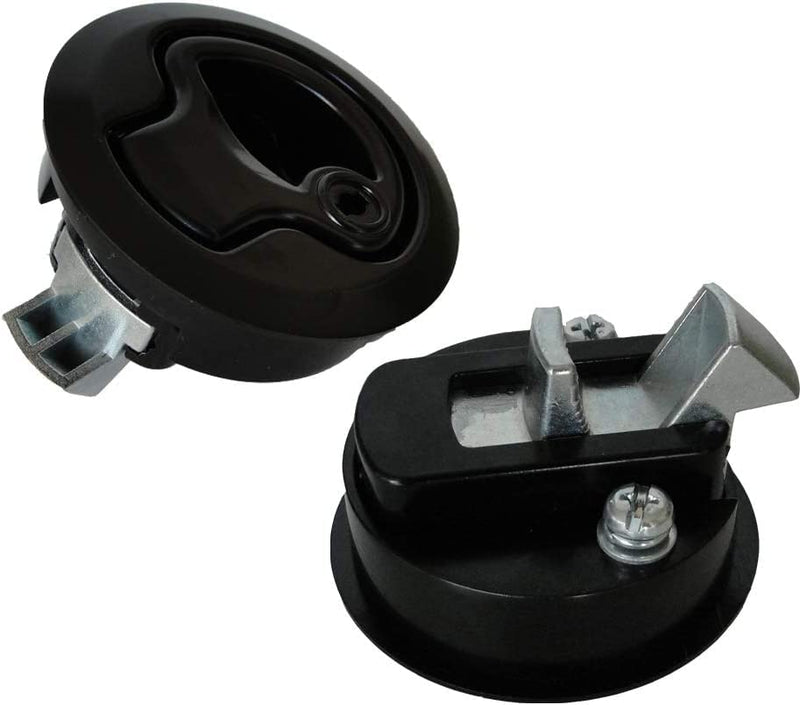 WJSKDQ 4PCS Boat Hatch Handle Round Boat Latches Flush Pull Slam Latch for Boat Hatch Lock Keyed Lock Black