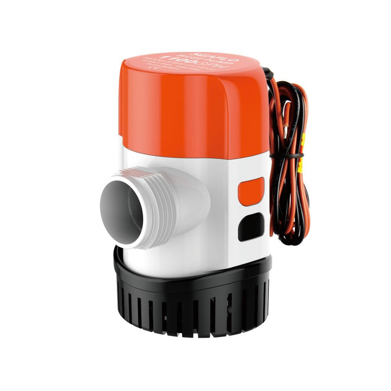 SEAFLO 13B Series 800 GPH Automatic Bilge Pump - 12V,Electronic Sensing Marine Submersible Boat Pump, 18 ft Head, 1 in + 1 1/8 in Outlet, Anti Airlock, Cartridge Motor Design, 4 Year Warranty