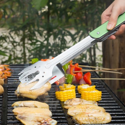ROXON 6-in-1 Grill Tools Set, Metal Griddle Accessories Kit for Blackstone Green