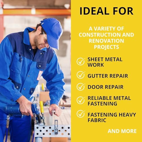 300PCS Large Flange Aluminum Pop Rivets 3/16" x 3/4" Big Head Steel Mandrel Dome Body Blind Clenches Set for Sheet Steel Duct Work Aluminum Boat Clenches Long Pop Rivets 3/16" x 3/4" 300 Pcs
