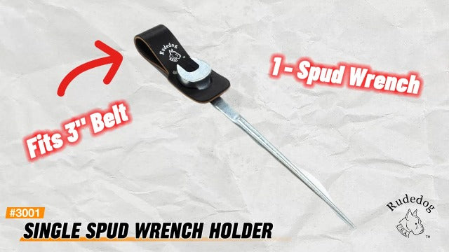 Single Spud Wrench Holder – Premium Black Leather – Rudedog USA #3001