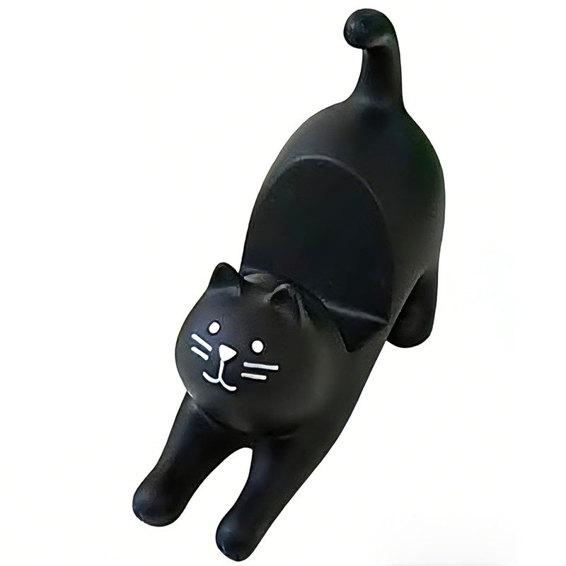 Phone Holder Stand for Desk, Cute Cell Phone Mount for Office Tablet Accessories Gifts, Cool Desktop Decor Gadgets to Support Your Cellphone for Men Women Boys Girls - Black Cat Kawaii