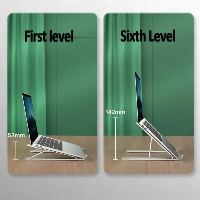 Portable Desktop Laptop Tablet Holder Stand Folding Desk Lazy Bracket for iPad MacBook Air Lenovo Redmi Book Galaxy Tab Notebook (Silver) Silver