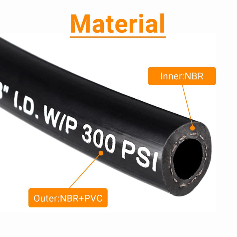 3/8'' Marine Fuel Hose Feed Line Rubber Type A1-15 / SAE J1527 Standards Fits Ships and Marine Equipment (10 Ft) 10 Ft
