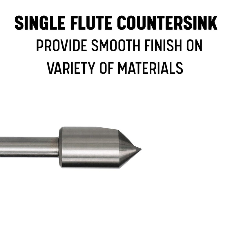 Drill America 5 Piece Single Flute Countersink Set, Sizes: 1/4, 3/8, 1/2, 5/8 and 3/4, 82 Degrees 5 Piece Set (1/4 -3/4)