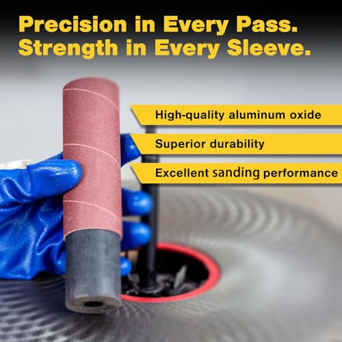 Dark Stone Sanding Sleeves for Oscillating Spindle Sander, Aluminum Oxide, 6-Pack (2, 2, Inches, 100) 2 Inches