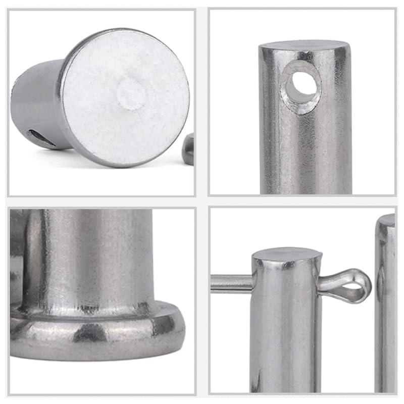 Heavy Duty Adjustable Clevis Pin Kit , 7/16 x 2.5inch Fastener Tool Zinc Steel 8 Holes W/ Matching R- Clip (8Sets) 8Sets
