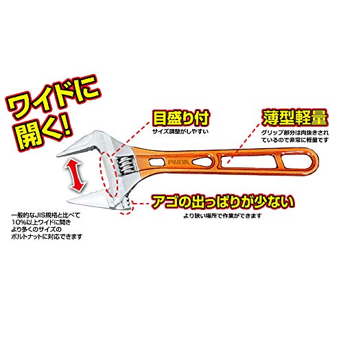 Fujiya Tools, FLA-43G-F, Adjustable Wrench