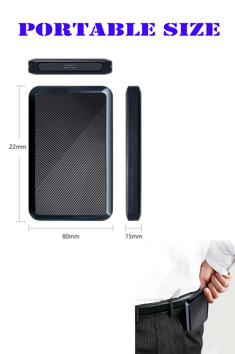 1TB Ultra Slim Portable External Hard Drive USB 3.0 HDD Storage for PC, Mac, Laptop, PS4, Xbox one 1TB
