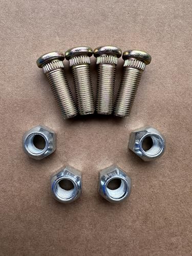 4PCS Front Wheel Bolt Lug Studs 103477901 & Lug Nuts Compatible with Club Car DS Golf Cart Gas Electric 1982-up & Carryall, 2004-2024 Club car Precedent