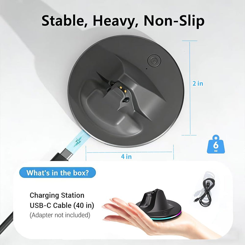 Charging Dock Compatible with Meta Ray-Ban Glasses, Charging Stand Compatible with Wayfarer, Skyler, Headliner & Oakley Meta HSTN, with LED Power Status Light and USB-C Cable