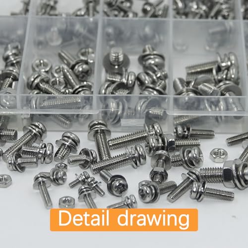 584 Pcs Metric Screw Assortments,M2 M2.5 M3 M4 M5 Assorted Nuts and Bolts Assortment Kit,Stainless Steel Metric Machine Screw Assortment Kit,Round Screws Set for Repair Electronic Fasteners Hardware M2/M2.5/M3/M4/M5-584 Pcs