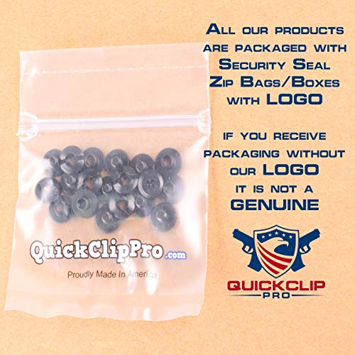 Black Chicago Screw - Thru Hole Binding Post Kit 1/8, 1/4, 3/8, 1/2 Inch Machine Screw Fasteners + Rubber Washers, QuickClipPro Kydex Leather Holster Sheath 1/8" Flat Head - 25 Pack