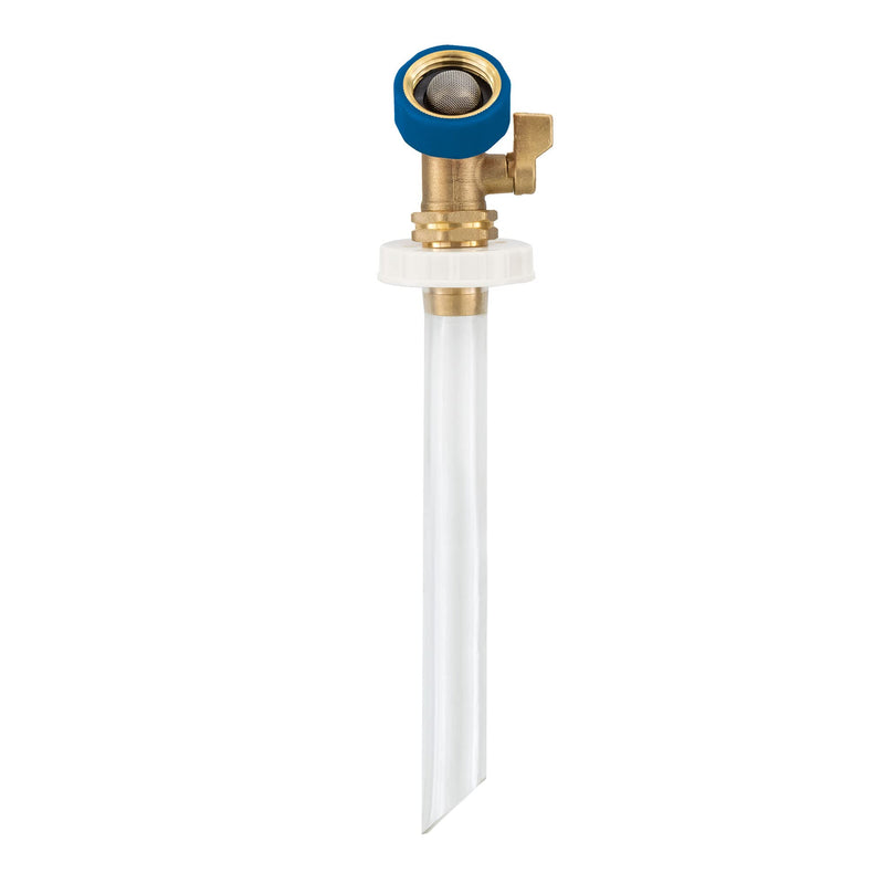 RecPro RV Secure Hands Free Water Tank Fill | Clear Tube | Brass Shut-Off | City Water Fill