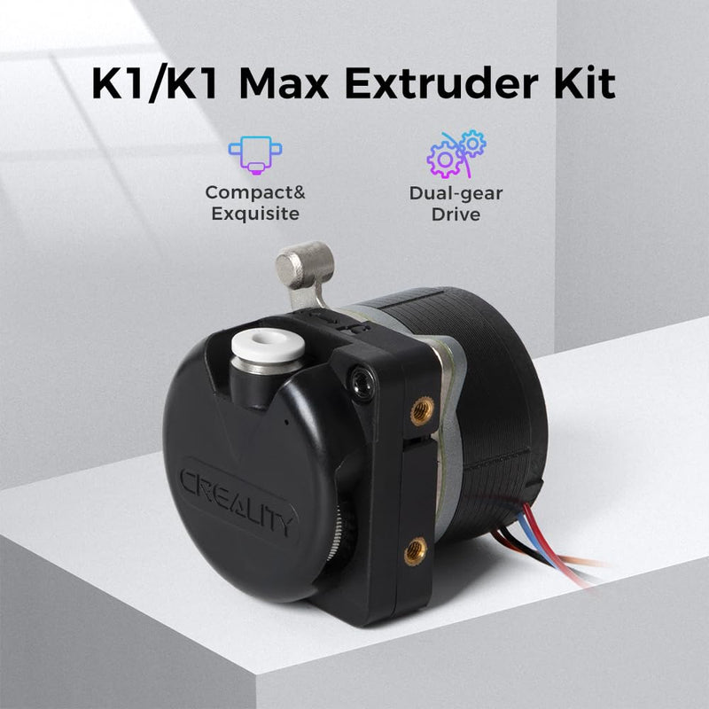 Creality K1/K1 Max/K1C/K1 SE Extruder with Motor, Official Upgraded K1 Extrusion Kit Direct Drive Extruder Dual Gear Smooth Feeding High Speed Printing Extruder for K1 SE/Ender 3 V3 Plus 3D Printer for K1/K1C/K1 Max/K1 SE(with Motor)