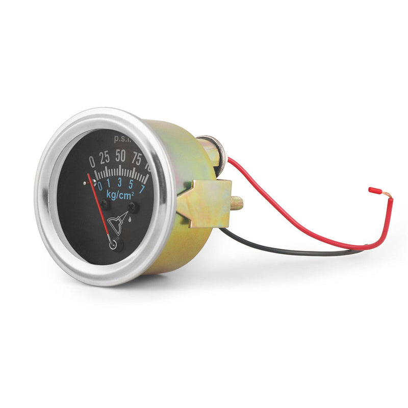 2''52mm Mechanical Oil Pressure Gauge Kit,0-100 PSI,0-7kg/cm², Universal Fit with M8*1 Threads,Chrome,Black
