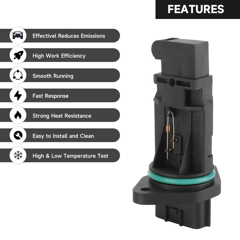 Mass Air Flow Sensor Meter Sensor MAF Sensor - Compatible for Nissan Maxima 2000-2001 for Nissan Altima 2002-2003 for Nissan Sentra 2001-2005 - Replace Part 0280218154