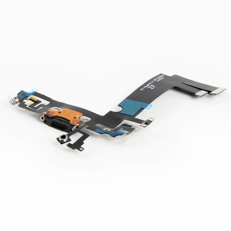 for iPhone 12 mini Lightning Charging Port Replacement Black Dock Connector Flex Cable Assembly with Waterproof Tape & Tool Kit A2176 A2398 A2400 A2399 (Black)