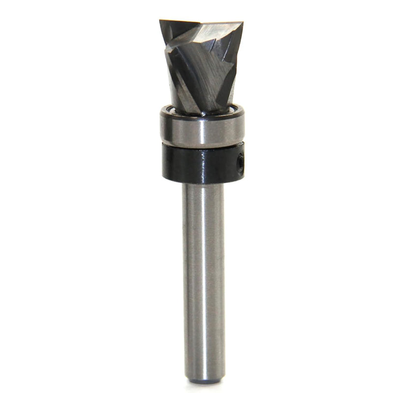 Carbide Compression Flush Trim Router Bit 1/4 Shank 1/2" Dia. 1/2" Cut H | Top Bearing for Flush Trimming, Stay-Sharp Hardened Edges, Polished Surface Reduces Friction, 2+2 Spiral Prevents Tear-Out 1/2" Dia,1/2" Height,1/4 Shank