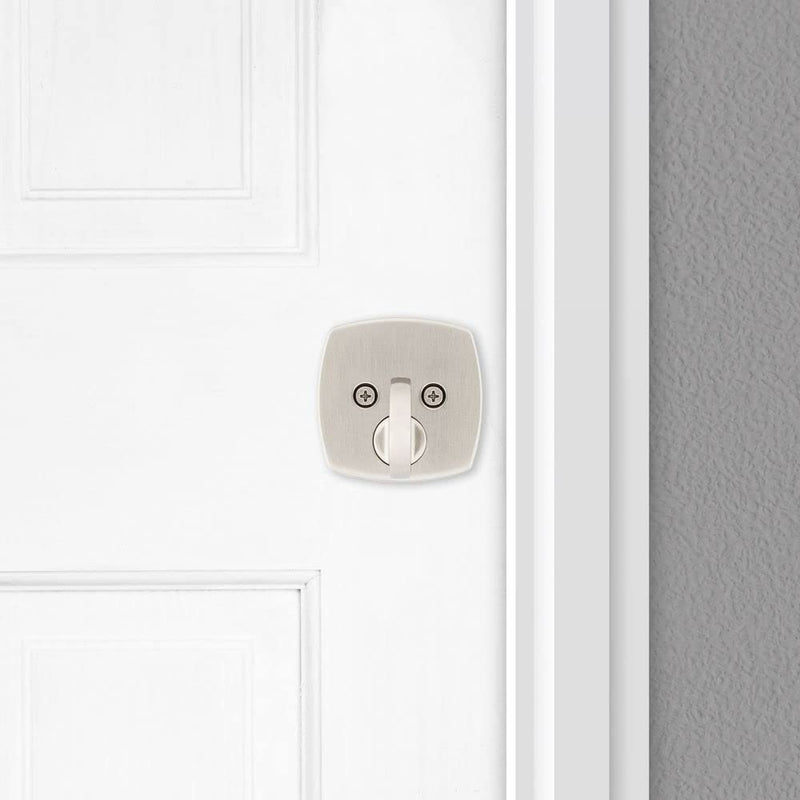Kwikset Midtown Deadbolt Lock, Satin Nickel Modern Exterior Keyed Front Entry Door, Pick Resistant SmartKey Rekey Security, Single Cylinder Dead Bolt, with Microban Protection