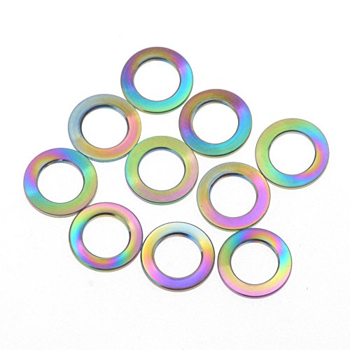 Titanium M6 Flat Washers Brake Stem Bottle Cage Screws (Colorful) Colorful