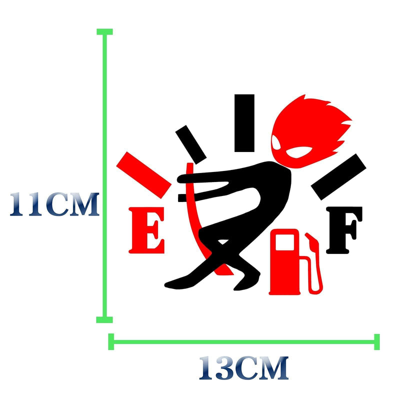 Funny Car Stickers, High Gas Consumption Decal, Angry Boy Adjusting Fuel Gauge, Fuel Gage Empty Stickers for Cars, Van, Trucks, Car Decals for Women Men 2pcs~5.1"