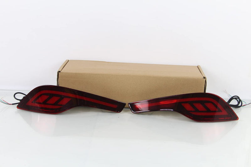 Red LED Rear Bumper Reflectors Fog Brake Rear bumper lights Tail Light Lamps Kit for 2019 2018 2017 Honda CRV CR-V Accessories (Two Functions)