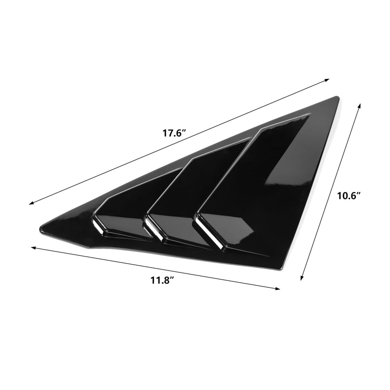 Thenice for 11th Gen Civic Rear Side Window Louvers Racing Style Triangular Window Glass Blinds for Honda Civic Sedan 2022 2023 2024 2025 2026 -Piano Black for Sedan Glossy Black