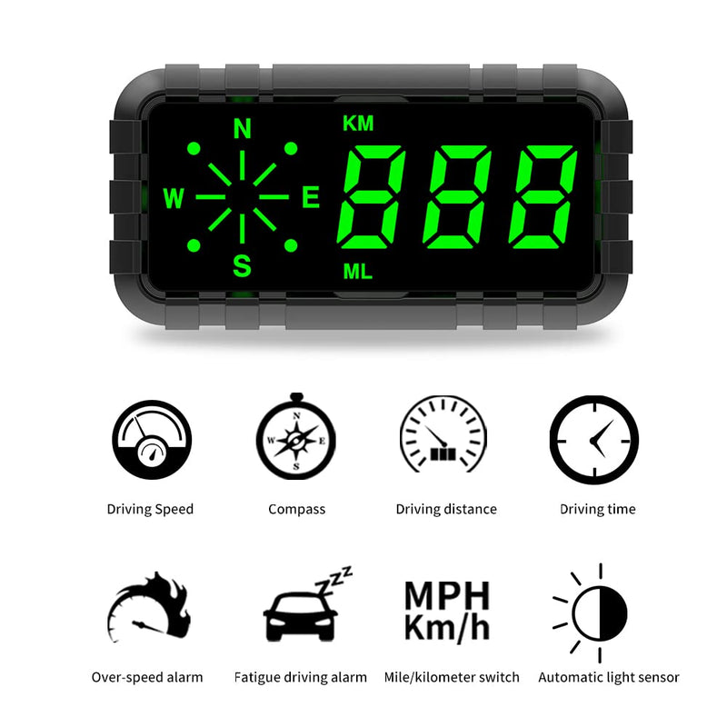 Heads Up Display for Car Digital GPS Speedometer kit MPH Odometer Automotive Compass for Dashboard HUD Fatigued Driving Alert Speeding Alarm for Trucks Golf cart All Vehicles (C3010) 4.3 Inch C3010
