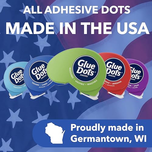 Glue Dots 6-Ct. Dot N' Go Dispenser Set, 200 (.375'') Permanent Dots Each (11346) 6 Pack Permanent Dispenser