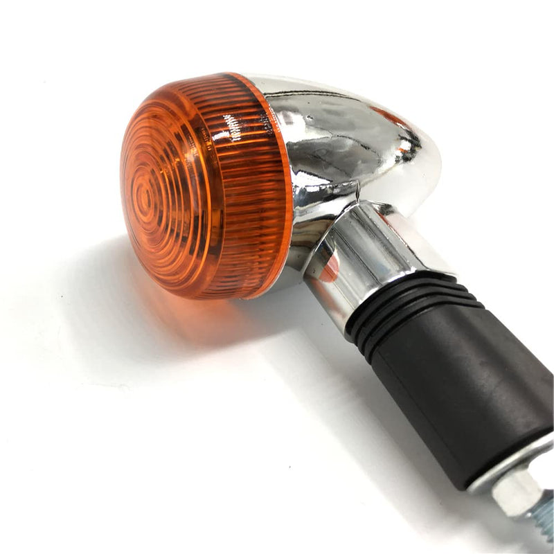 Universal 4pcs Motorcycle Turn Signals Chrome Bullet Front Rear Lights Compatible with Harley Honda Suzuki Yamaha Kawasaki Motorcycle Bobber Chopper Amber