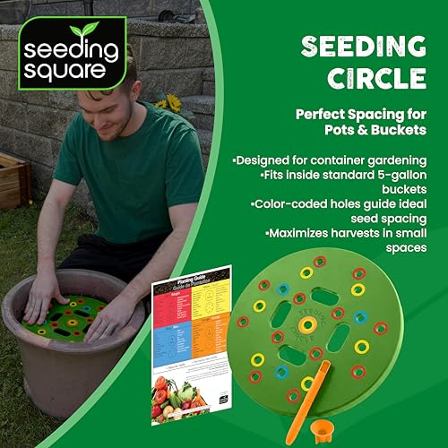 Seeding Circle Seed Spacing Tool for Pots, Buckets & Container Gardening