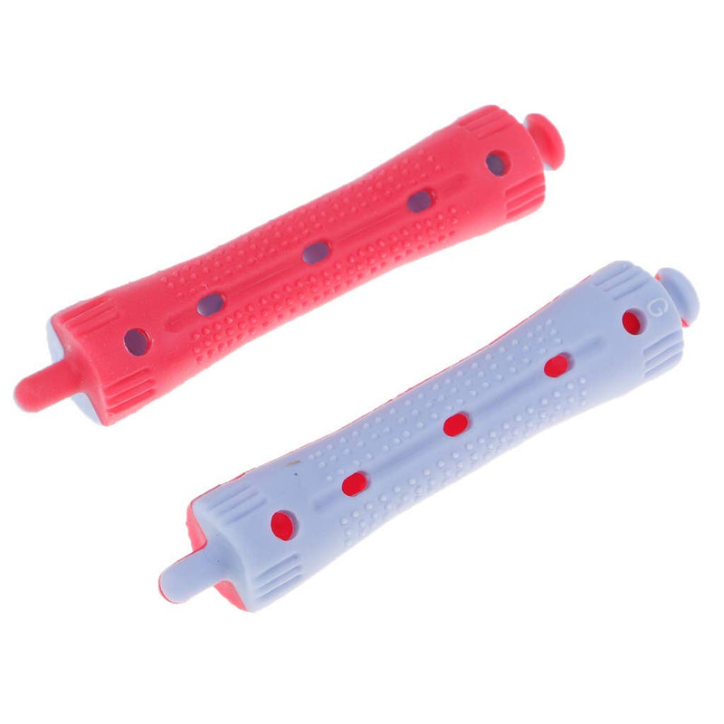  [AUSTRALIA] - zalati Perm Rods Hairdresser Curlers Salon Beauty Care Hairstyling Hairdressing 12pcs/ Set - 7 x 1.5 cm Red & Grey (Pack of 3) 1 count (Pack of 3)
