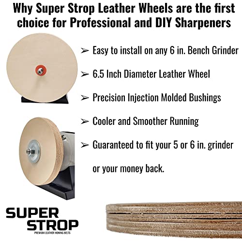 Leather Honing Wheel Fits 6 in. Bench Grinders and Polishers