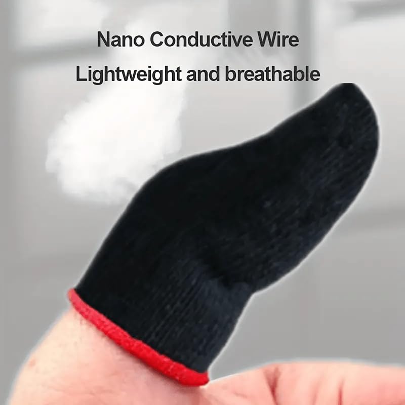 4PCS Breathable Gaming Finger Sleeves - Anti-Sweat Conductive Touchscreen Covers for Smooth Mobile Gaming (Yellow) YELLOW