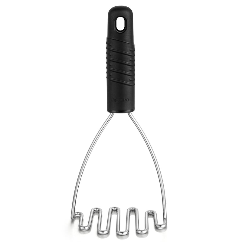 Beneno Stainless Steel Wire Potato Masher, Heavy Duty Sturdy Easy Grip Masher Kitchen Tools with Non-Slip Soft Rubber Handle, Effortless Mashing Tool for Potatoes, Avocados, Dishwasher Safe, Rustproof