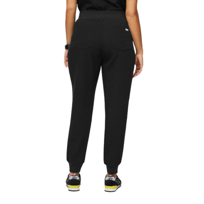 FIGS Zamora High Waisted Jogger Scrub Pants for Women — Slim Fit, 6 Pockets, High Rise Yoga Waistband Regular Medium Black