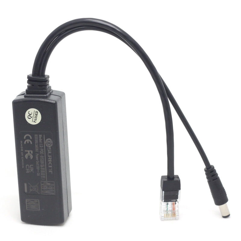 Active PoE Splitter Power Over Ethernet 48V to 12V 2A for IEEE802.3at 24Watt