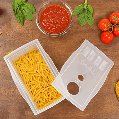 Fasta Pasta Microwave Pasta Cooker- The Original (2PK)- Cooks up to 4 Servings- No Mess, Sticking or Waiting For Boil- Perfect Al Dente Pasta Every Time- For Dorms, Kitchens, Offices- Made in the USA
