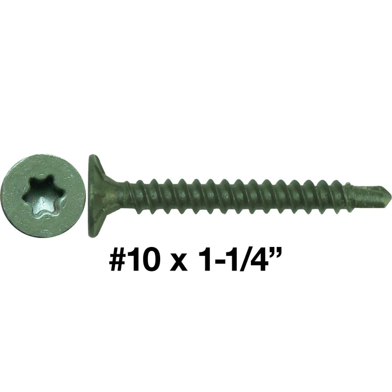 10x1-1/4 Drill Point Torx/Star Head Screw for Fastening Cement Backer/Board/Tile Board - T-25 Head - T-25 Head - 1 Pound 161 Screws #10 x 1-1/4" DRILL Point 1 POUND 161 Screws