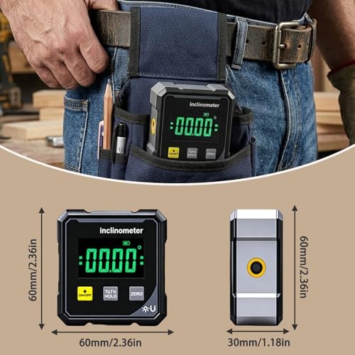 Digital Angle Finder Inclinometer, 4×90° High Accuracy